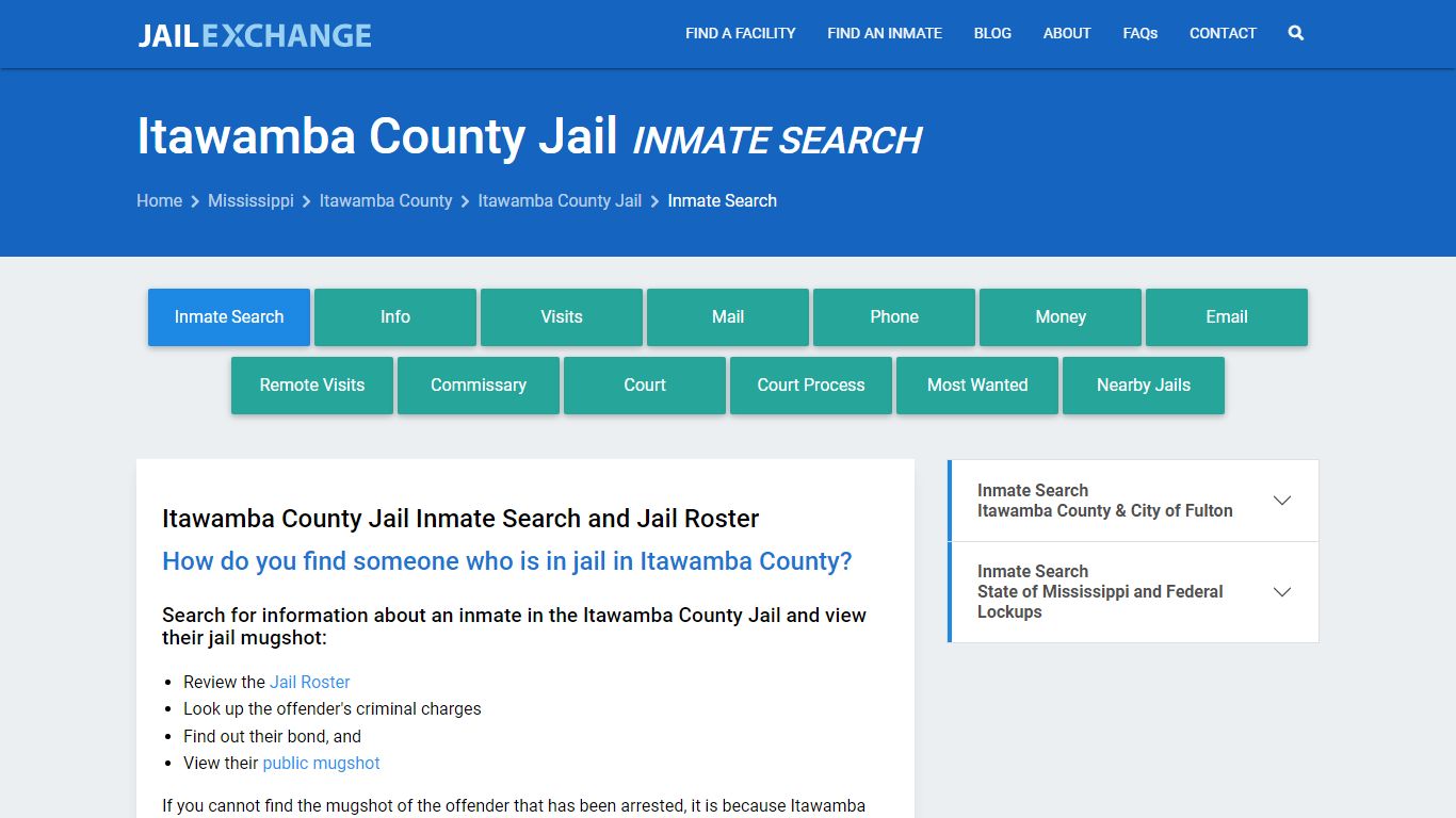 Inmate Search: Roster & Mugshots - Itawamba County Jail, MS
